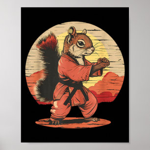 Póster Ardilla de Judo Atardecer Taekwondo Karate MMA Ard