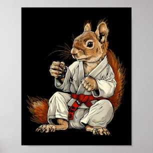 Póster Ardilla de MMA Jiu-Jitsu Judo Kickboxing Kung Fu
