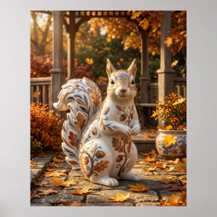 Póster Ardilla de porcelana Roble Jardín