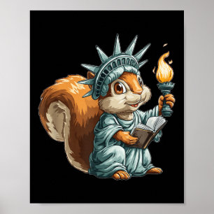 Póster Ardilla En La Estatua De La Libertad Para Niños Y 