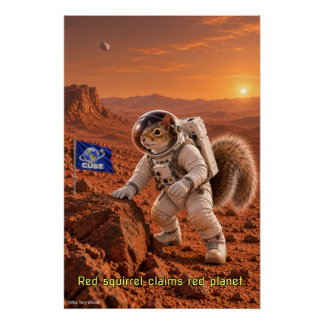 Póster Ardilla en Marte