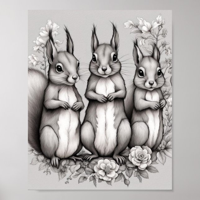 Póster Ardillas Adorables (Frente)