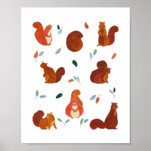 Póster Ardillas Lindas