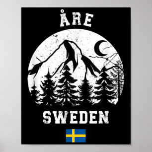 Póster Åre Åreskutan Montaña Suecia Estación de Esquí Alp