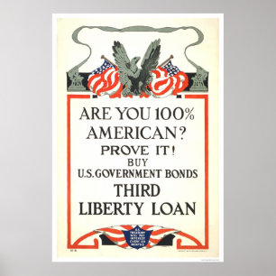 Póster Are you 100% American?  Third Liberty Loan