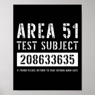 Póster Área 51 Ensayo Asunto 3635 Hallowee de secuestro d