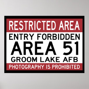 PÓSTER ÁREA 51 ENTRADA PROHIBIDA
