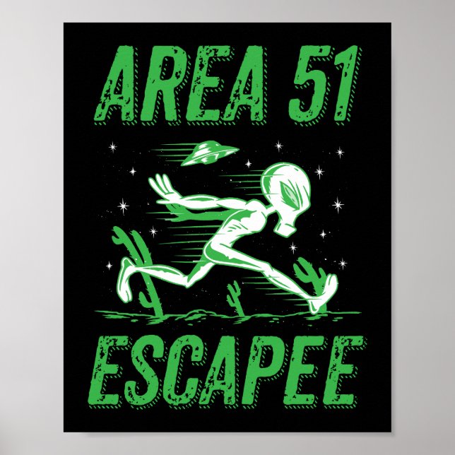Póster Área 51 Escapar del traje de halloween para extran (Frente)