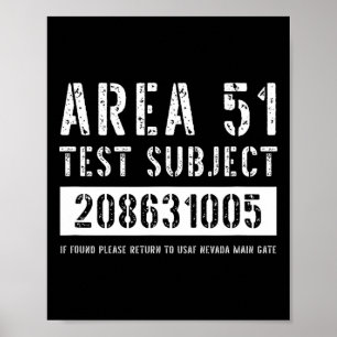 Póster Área 51 Prueba Asunto 1005 Hallowee de secuestro d