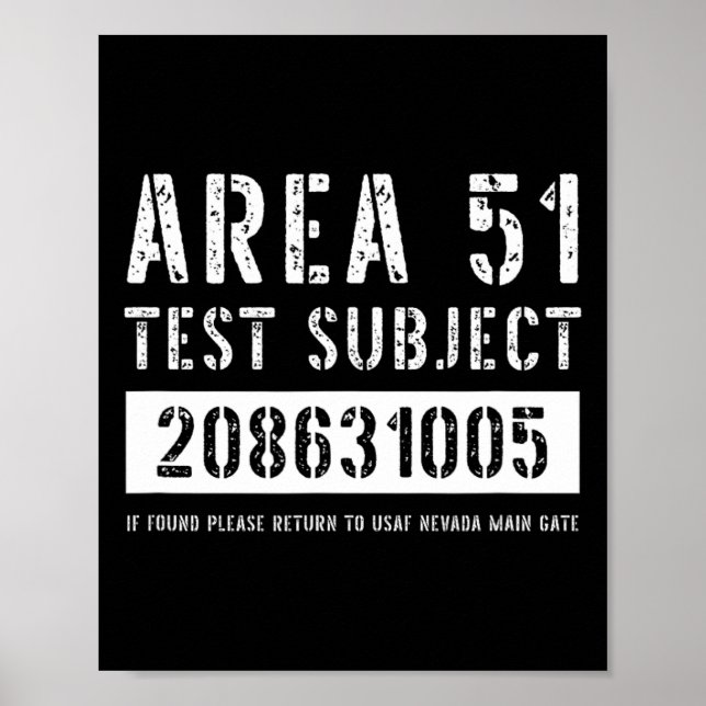 Póster Área 51 Prueba Asunto 1005 Hallowee de secuestro d (Frente)