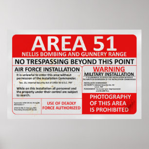 Póster Área 51 Rótulo