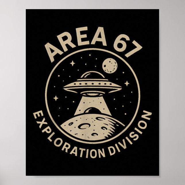 Póster Area 67 Exploration Division Funny 67 Meme Ufo Des (Frente)