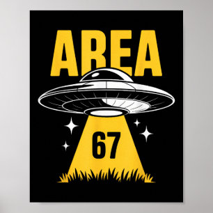 Póster Área 67 Ufo Platillo Volador Haz de Luz