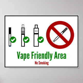 Póster Área amigable de Vape