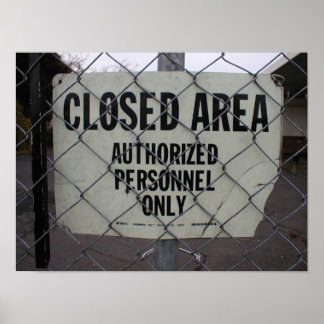Póster Área cerrada