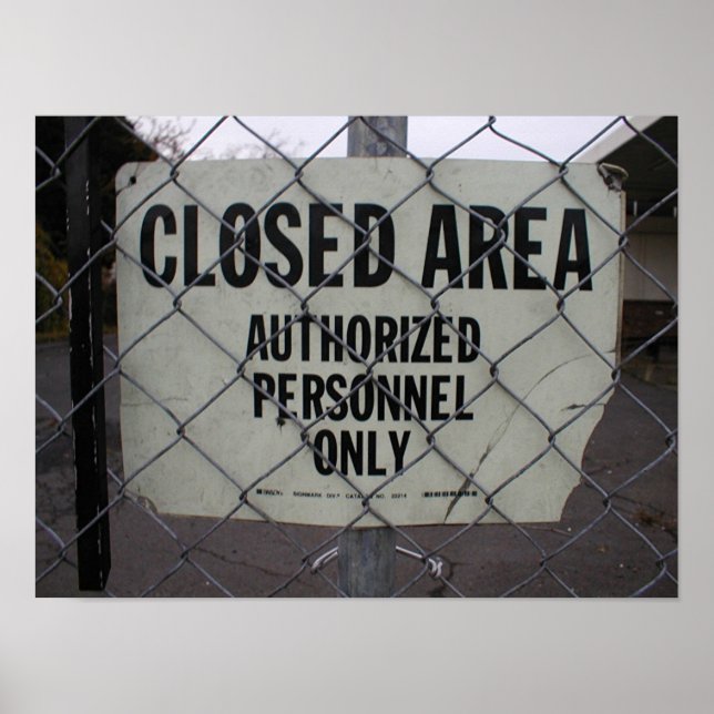Póster Área cerrada (Frente)