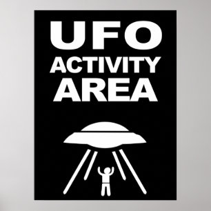 Póster área de actividad de OVNI, diseño geeky