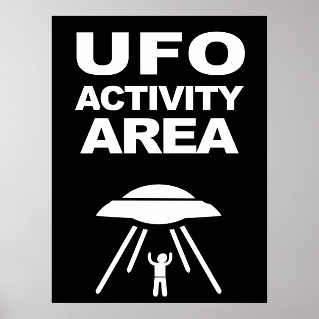 Póster área de actividad de OVNI, diseño geeky (Frente)