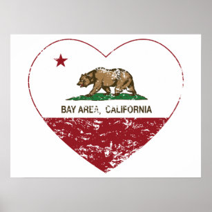 Póster área de la bahía de la bandera de california angus