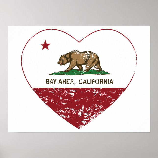 Póster área de la bahía de la bandera de california angus (Frente)