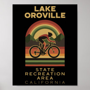 Póster Área de Recreación Estatal Lago Oroville en Bicicl