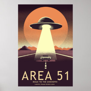 Póster Área de roswel retro 51 poster
