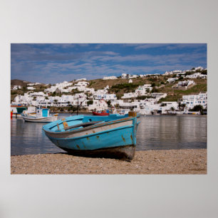 Póster Área del puerto y el puerto con barcos pesqueros g