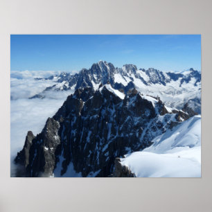 Póster Área francesa de Chamonix de las montañas