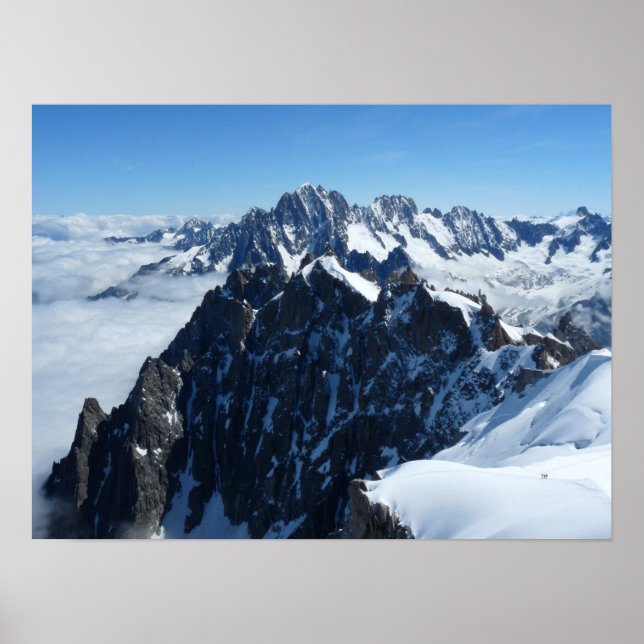 Póster Área francesa de Chamonix de las montañas (Frente)