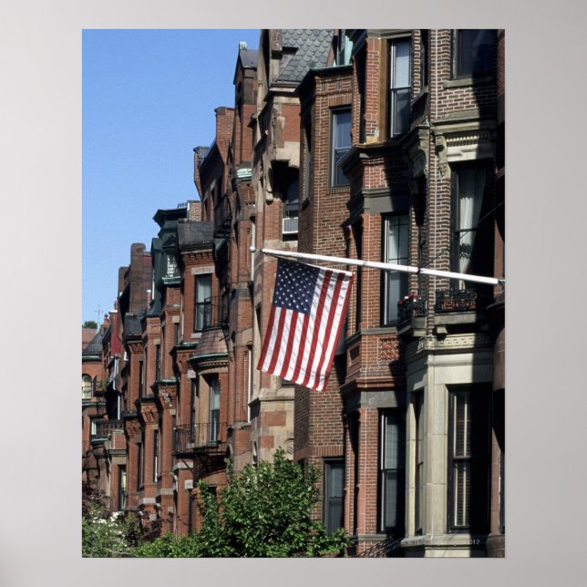 Póster Área histórica de back Bay, Boston, Massachusetts (Frente)