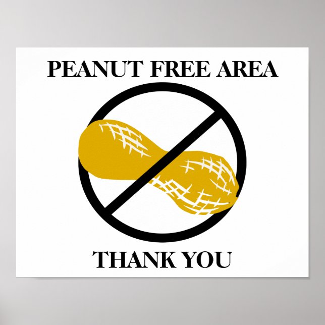 Póster Área libre de cacahuete para la escuela o la ofici (Frente)