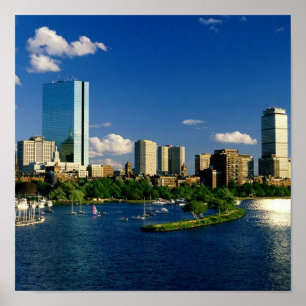 Póster Área trasera de la bahía de Boston