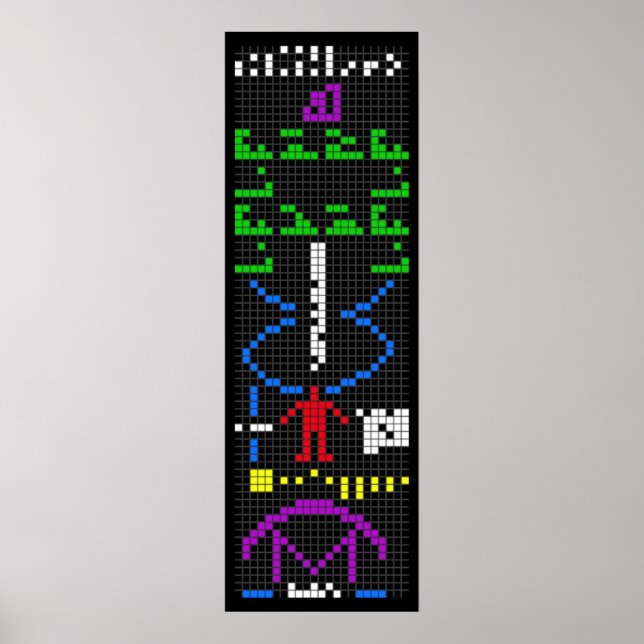 Póster Arecibo mensaje ciencia extraterrestres uni (Frente)