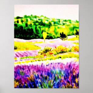 Póster Arena acuática de lavado floral de baño