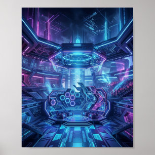 Póster Arena de Esports Neon Futurista Innovación Digital