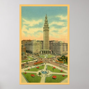 Póster Arena pública Cleveland Ohio del vintage