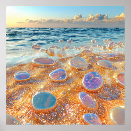 Póster Arenas blancas y guijarros