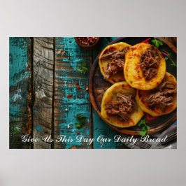 Póster Arepa Pan Con Palabras De Oración Personalizadas