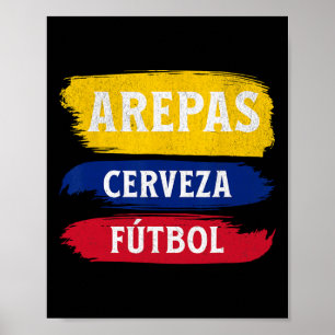 Póster Arepas Cerveza Futbol Bandera Ecuador Fútbol Cerve