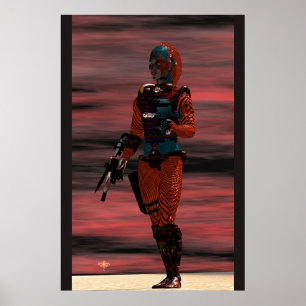 Póster ARES CIBORG EN PUETA DEL DESIERTO Ciencia Ficción