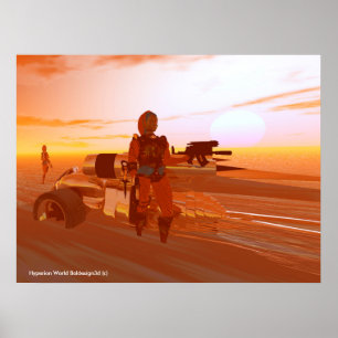 Póster ARES CYBORG,DESERT HYPERION,CIENCIA FICCIÓN Scifi