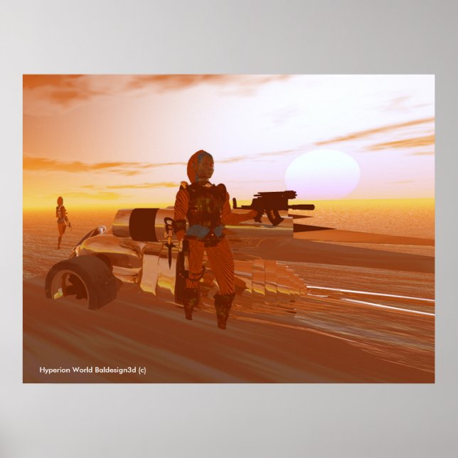 Póster ARES CYBORG,DESERT HYPERION,CIENCIA FICCIÓN Scifi (Frente)