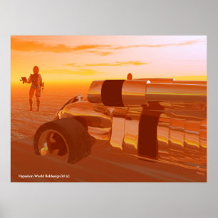 Póster ARES CYBORG,DESIERTO HYPERION,CIENCIA FICCIÓN Scif