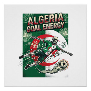Póster Argelia Gol Energía Esqueleto Delantero Naciones N
