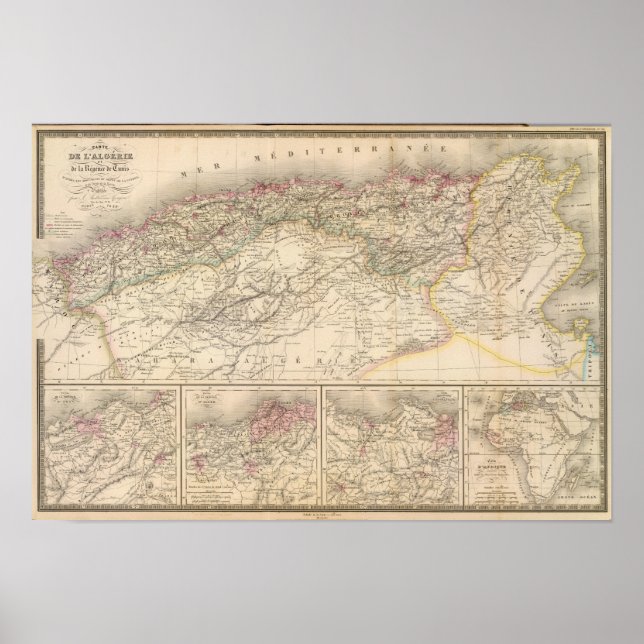 Póster Argelia, Túnez (Frente)