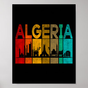 Póster Argelia Vintage I Love Argelia Mapa Argelia Fútbol