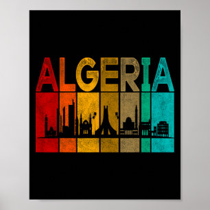 Póster Argelia Vintage I Love Argelia Mapa Argelia Fútbol