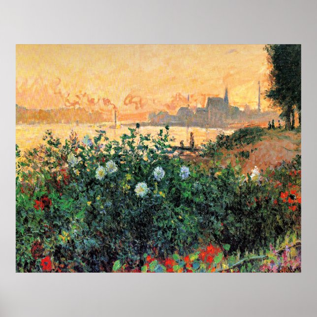 Póster Argenteuil, Flores en la Orilla del Río, (Frente)