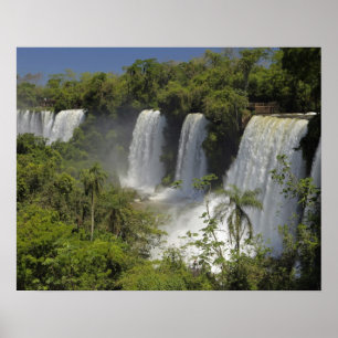 Póster Argentina, Iguacu Falls in sun.