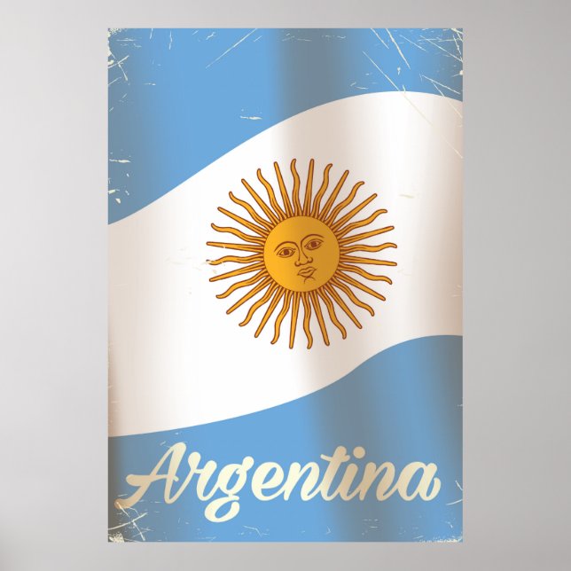 Póster Argentina National flag vacation poster (Frente)